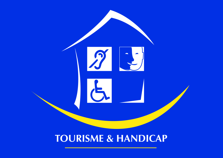 logo tourisme et handicap pour les handicaps auditif, mental et moteur